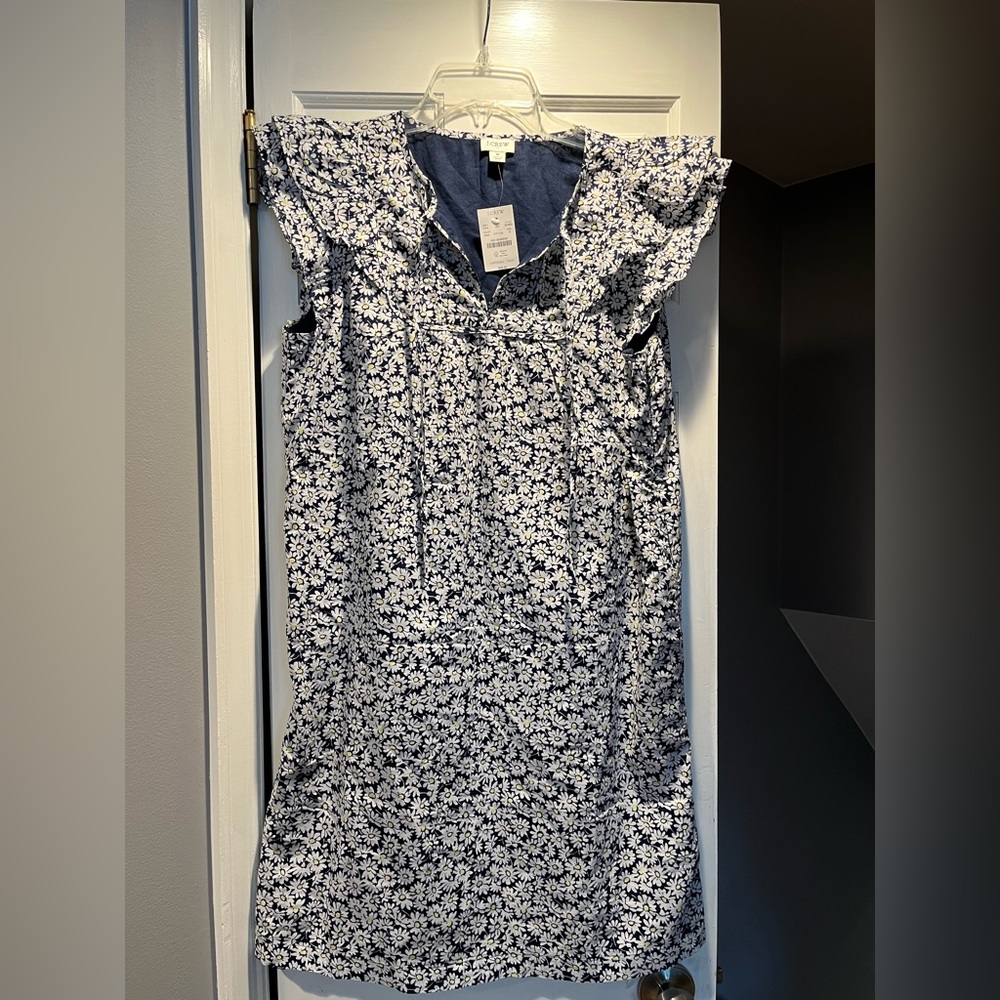 NWT Women’s J. CREW Navy Blue Daisy Dress sz 8